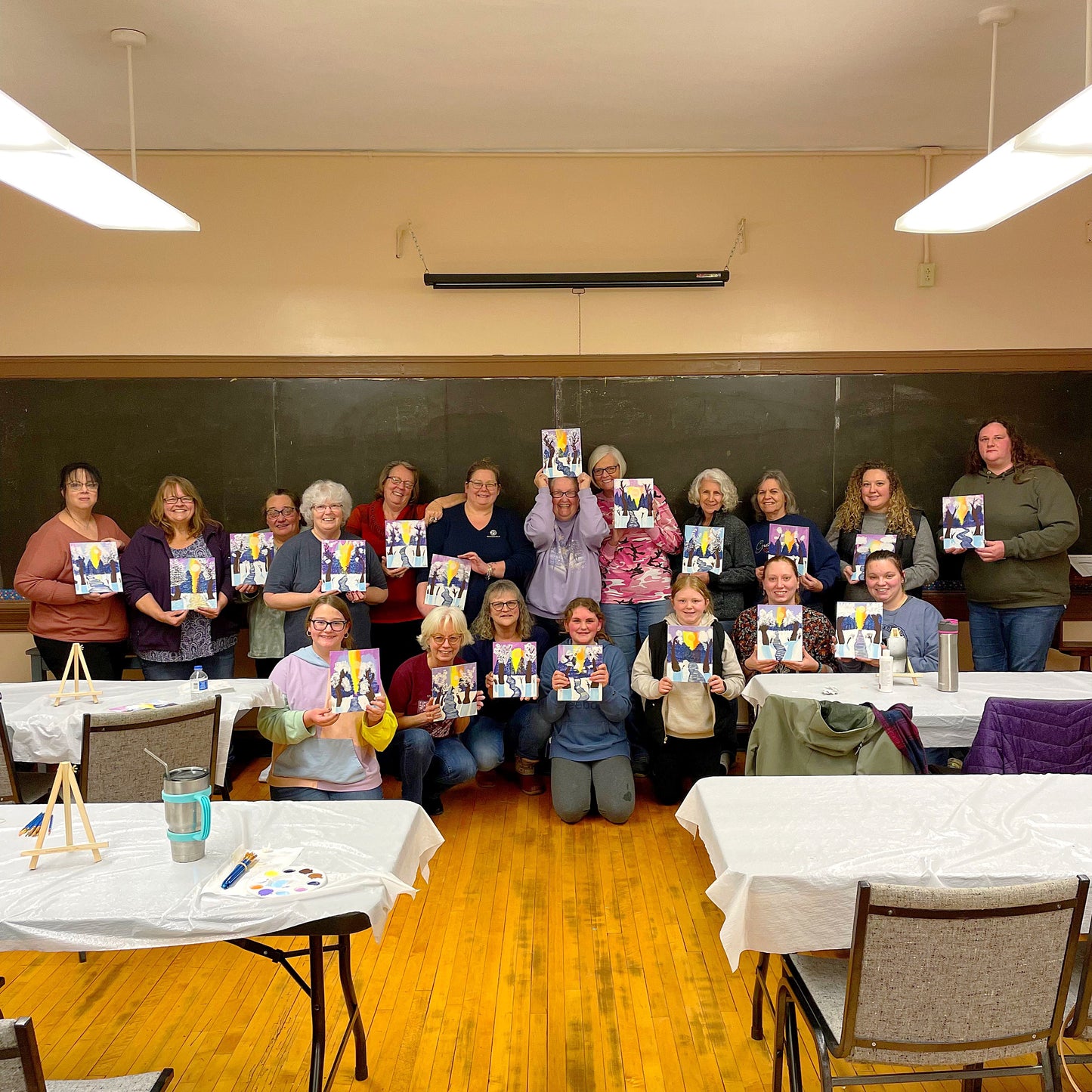 Winter sunset painting results