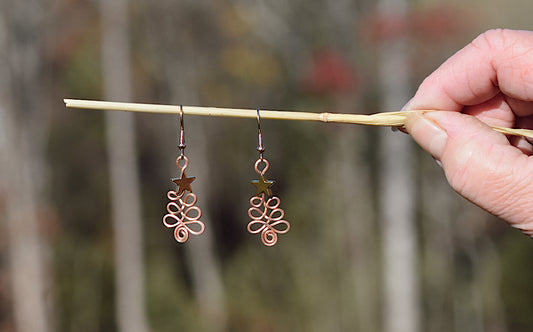 Christmas tree swirl earrings