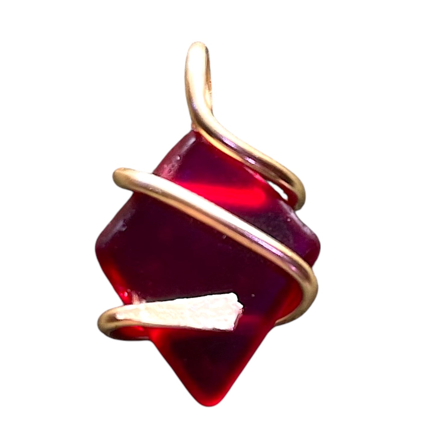 Deep Red Sea glass