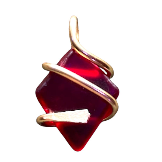 Deep Red Sea glass