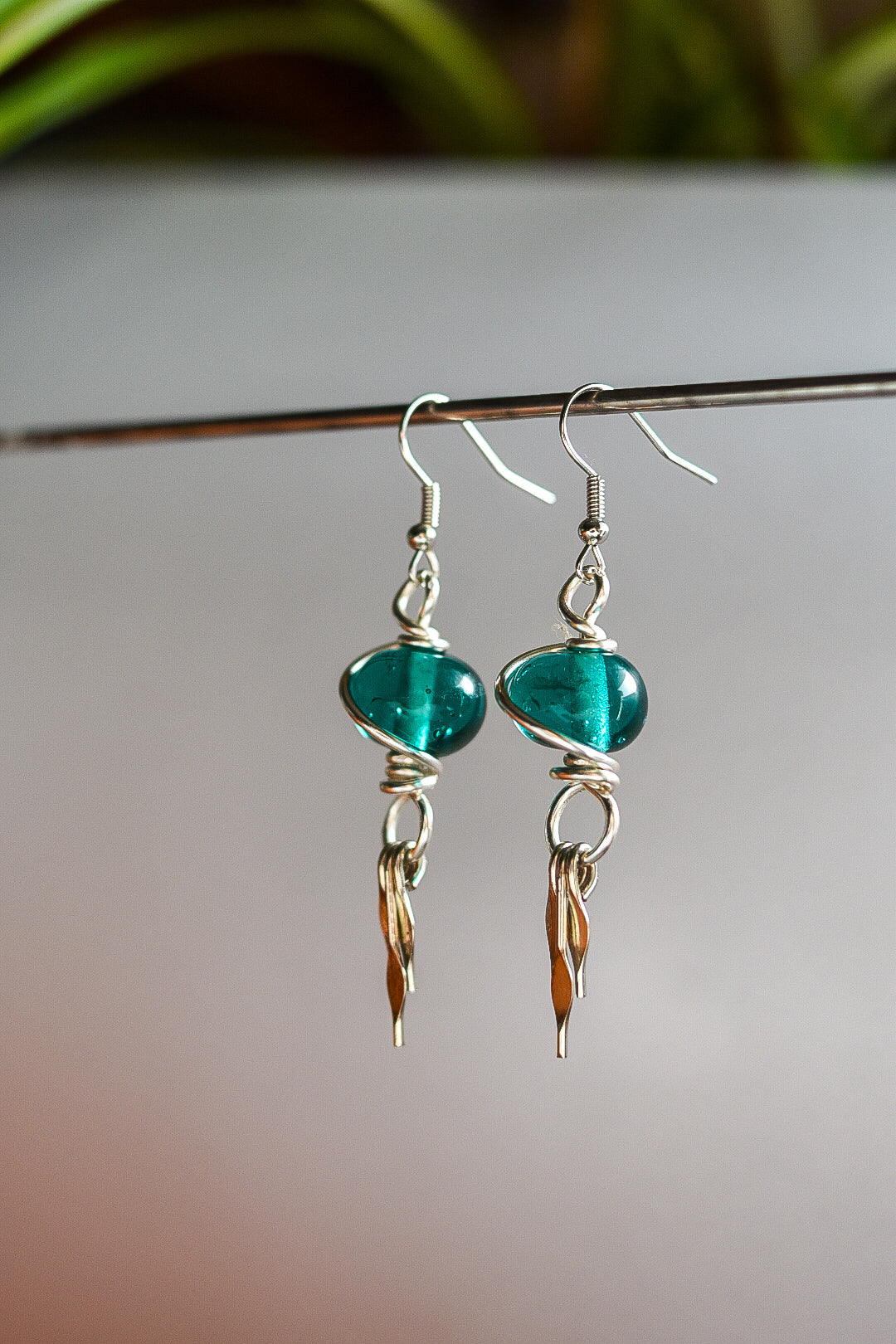 Handmade glass bead dangles