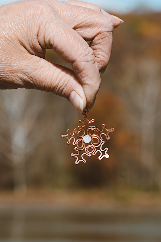 Copper snowflake pendant